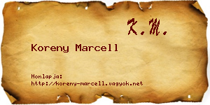 Koreny Marcell névjegykártya